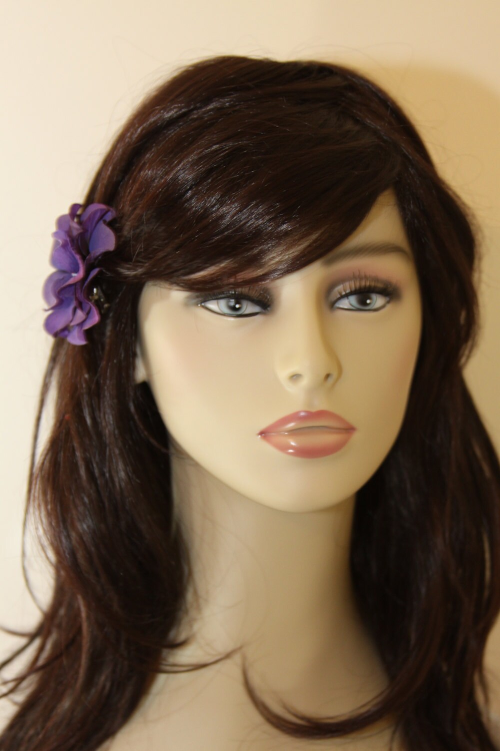 Purple Flower on an Alligator Clip Handmade Hair Flower Etsy