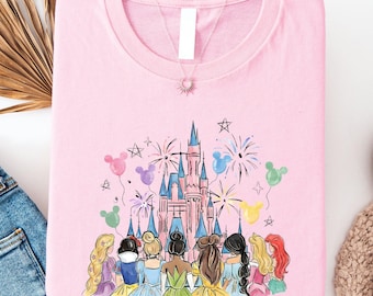 Watercolor Princess Magic Kingdom Shirt, Disney Princess Castle Tee, Girls Trip Disney Shirt, Princess Family Vacation Tee, Princess Gift