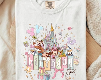 Mickey Friends Birthday Girl Shirt, Disney Castle Birthday Tee, Magic Kingdom Birthday Trip Shirt, Disneyland Birthday Girl Tee, Gift