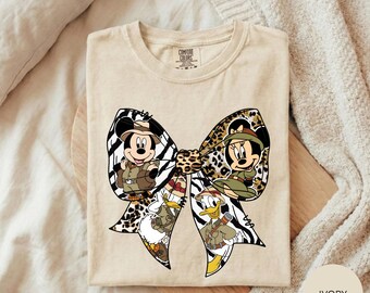 Mickey Friends Safari Bow Shirt, Animal Kingdom Family Vacation Tee, Disney Safari Shirt, Matching Animal Kingdom Tee, Disney Trip Gift