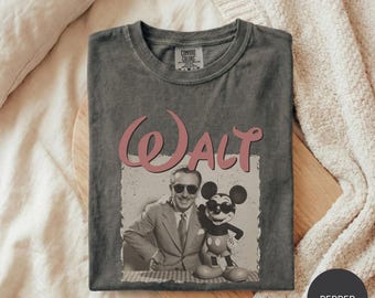 Retro Walt Disney Mens Shirt, Happiest Place On Earth Tee, Magic Kingdom Disneyland Shirt, Disney Fan Gift, Vintage Disney Trip Tee