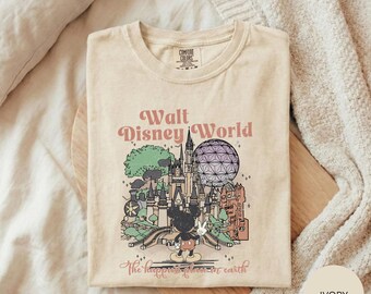 Camiseta de Magic Park World, Camiseta del lugar más feliz del mundo, Camiseta de vacaciones familiares en un castillo de cuento de hadas, Camiseta vintage de viajes de Disney, Regalo de castillo mágico