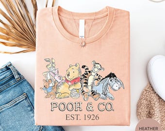 Pooh and Co Est 1926 Shirt, Retro Winnie The Pooh Tee, Magic Kingdom Family Shirt, Pooh Friends Vacation Tee, Disney Retro Pooh Gift