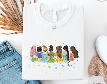 Retro Watercolor Disney Princess Shirt, Comfort Colors Disney Princess Tee, Disneyworld Princess Gift, Disney Trip Shirt, Princess Tee
