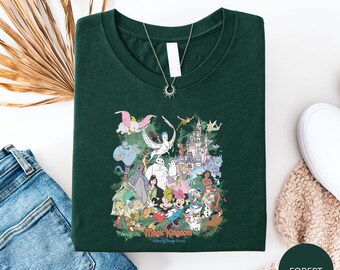 Magical Castle Characters Shirt, Vintage Retro Mouse Friends Tee, Theme Park Cartoon Disney Shirt, Family Vacation Tee, Disney Trip Gift
