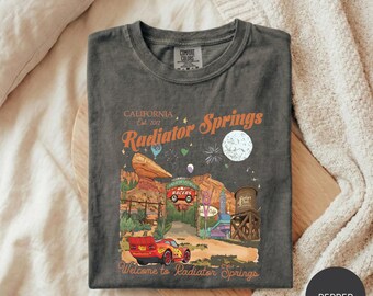 Vintage Radiator Springs Shirt, Lightning McQueen Disney Tee, Pixar Cars Family Shirt, Disneyland Vacation Tee, Comfort Colors Cars Gift