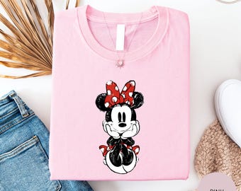 Minnie Mouse Classic Sketch Shirt, Vintage Retro Minnie Tee, Comfort Colors Disney Trip Shirt, Disney Family Vacation Tee, Minnie Gift