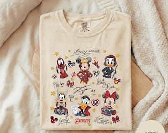 Disney Avenger Shirt, Mickey Friends Superhero Tee, Comic Book Disney Shirt, Disney Signatures Tee, Family Vacation Superhero Shirt