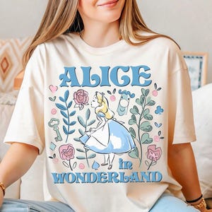 Vintage Disney Alice in Wonderland Shirts, Alice in Wonderland Shirts, Alice Floral Shirts, Disney Princess Shirts, Disney Trip 2025 Shirts