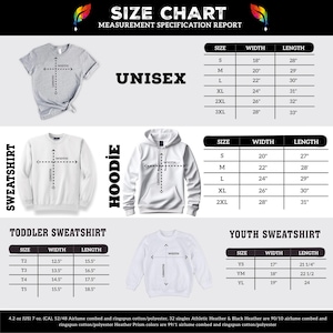 the size chart for a hoodie sweatshirt