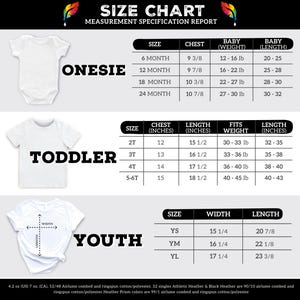 the size chart for a baby boy's bodysuit