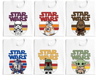 Maglietta di Star Wars, maglietta "Che la Forza sia con te", maglietta "Galaxy's Edge Trip", maglietta di Star Wars con Darth Vader e R2-D2, maglietta "Star Wars Family Vacation"