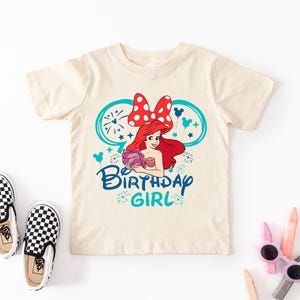 Disney Princess Ariel Birthday Girl Tee, Disney Birthday Ariel Toddler Tee, Disney Family Birthday Party Tee, Disneyland Little Mermaid Tee