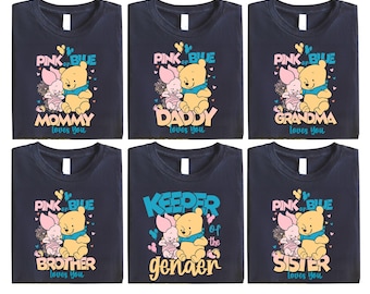 Winnie The Pooh Keeper Of The Gender Shirt, Disney Pink Or Blue Shirt, Gender Party Tee, Disney Baby Reveal Shirt, Disney Baby Shower Shirt