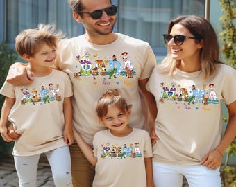 Camiseta familiar de Toy Story, camiseta de vacaciones familiares de WDW, suéter con nombre personalizado, sudadera de viaje de Disney Toy Story, camiseta familiar personalizada de Woody & Co.