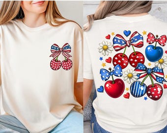 Camiseta Cherry 4 de Julho, Camiseta Patriótica Cherry, Camiseta American Cherry, Camiseta do Dia da Independência, Camiseta Cherry Lover, Camiseta do Memorial Day
