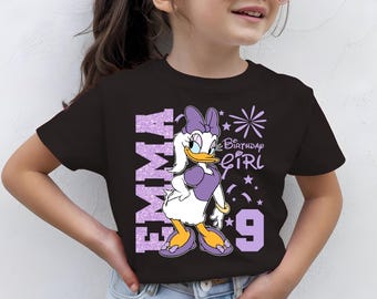 Daisy Birthday Girl T-shirt, Disney Daisy Birthday Shirt, Birthday Girl Tee, Custom Daisy Duck Birthday Shirt, Disney Birthday Party Shirt