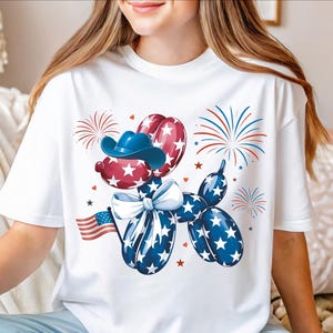 4th Of July Balloon Dog T-shirt, Fourth Of July Shirt, Independence Day Shirt, Memorial Day Tee, Patriotic USA Flag Shirt, American Shirt