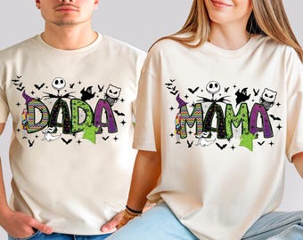 Halloween Mama Dada T-shirt, Spooly Mom Dad Shirt, Family Halloween Tee, Spooky Season Tee, Horror Halloween Shirt, Spooky Vibes Tee