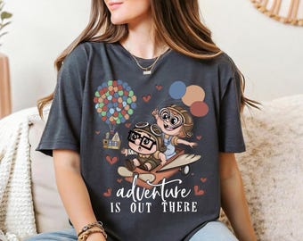 Adventure is Out There Shirt, Disney Up Movie Shirt, Disney Family Trip Tee, Ellie Balloon House Tee, Carl And Ellie Tee, House Balloon Tee