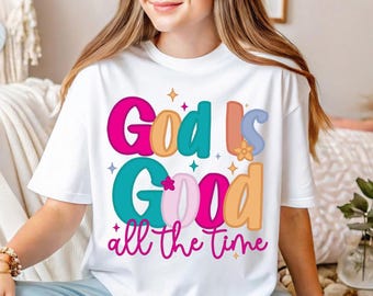 Camiseta "Deus é bom o tempo todo", Camiseta retrô com versículo bíblico religioso, Camiseta cristã, Camiseta para quem ama Jesus, Camiseta para quem ama Deus, Camiseta para a igreja