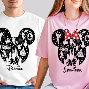Custom Disney Couple Shirts, Matching Mickey & Minnie Tees, Castle and Mickey Ears, CustomCouple Shirts, Disney Girlfriend Sweatshirt