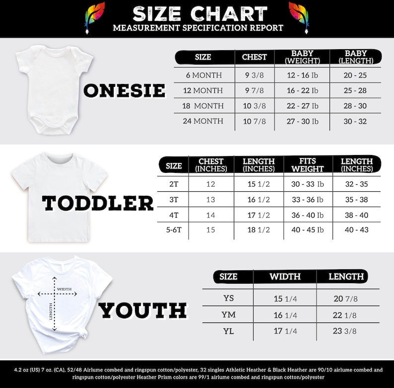 the size chart for a baby boy's bodysuit