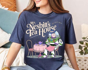 T-shirt maison de thé de Mme Nesbitt, chemise Disney Toy Story, chemise Pixar Toy Story Buzz l'Éclair, t-shirt vacances en famille WDW, chemise voyage Disney