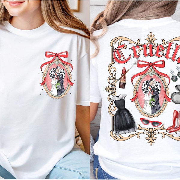 Coquette Cruella T-shirt, Disney Cruella Shirt, Disney Villains Tee, Bad Girls Shirt, Cruella Shirt, Disney Cruella Bow Tee, WDW Vacay Tee