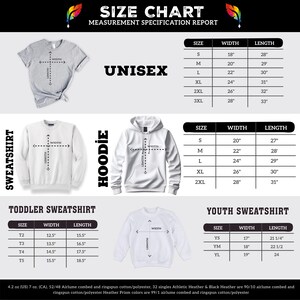 the size chart for a hoodie sweatshirt