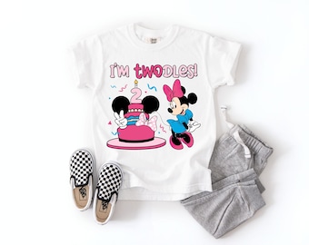 Ich bin Twodles Shirt, Disney Minnie Geburtstag Shirt, Disney Geburtstagsparty Shirt, BT Familie Vacay zwei Jahre alt, Shirt zum 2.Geburtstag