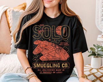Star Wars Han Solo-smokkelshirt, Star Wars Millennium-T-shirt, Han Solo T-shirt, Galaxy's Edge-T-shirt, Star Wars-fanshirt, Star Wars-shirt