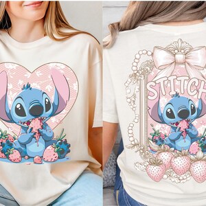 a woman wearing a t - shirt with a stitch stitch stitch stitch stitch stitch stitch