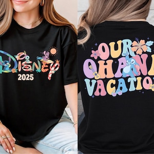 Maglietta Our Ohana Vacation, maglietta Disney Lilo e Stitch, maglietta coordinata Disney Family, maglietta WDW Family Vacation, maglietta Stitch Lover