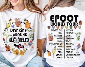 Drinking Around World T-shirt, Epcot World Tour-shirt, Disney Mickey Epcot Tour-shirt, shirt Drinking Trip, WDW Family-T-shirt, World Travel-shirt