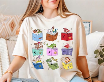 Disney Princess Sidekicks Reading Shirt, Disney Princess Reading Book Tour Shirt, Gift For Book Lover, Mushu Pascal Flounder LibrarianTee