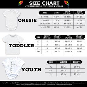 the size chart for a baby boy's bodysuit