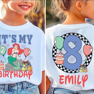 Princess Ariel Birthday Girl Shirt, Disney Ariel It&#39;s My Birthday Tee, Disney Family Birthday Party Tee, Disney Little Mermaid Birthday Tee