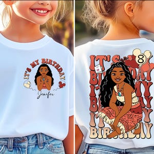 It's My Birthday T-shirt, Disney Princess Birthday Shirt, Disney Custom Princess Moana Birthday Shirt, Disney Family Birthday Party Shirt