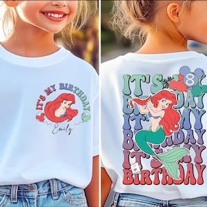 Disney Ariel It&#39;s My Birthday Shirt, Princess Ariel Birthday Girl Tee, Disney Family Birthday Party Tee, Disney Little Mermaid Birthday Tee