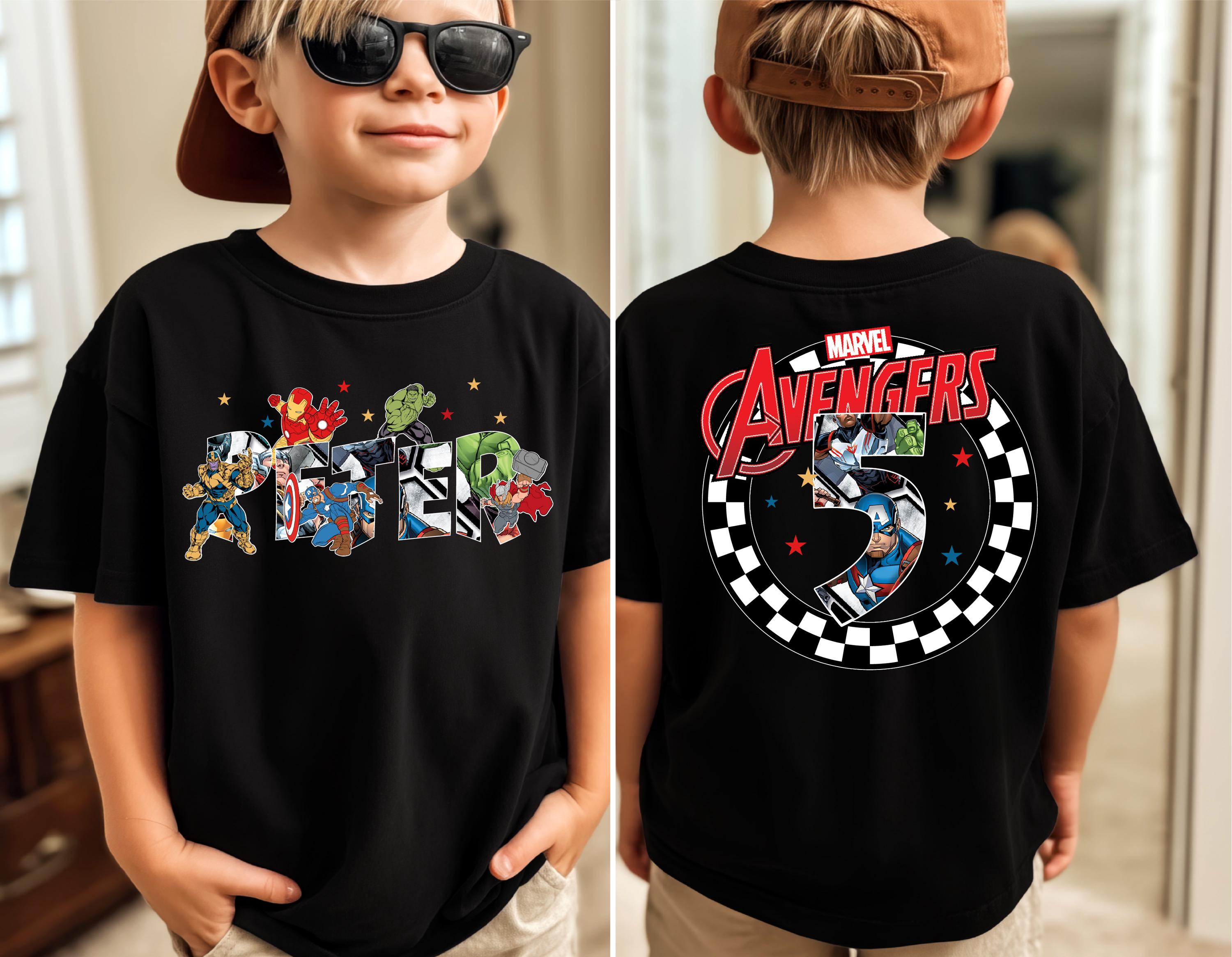 Avengers Birthday Shirt, Superhero Birthday Boy T-shirt, Personalized Birthday Party Tee, Birthday Boy Shirt, Marvel Themed Birthday Tee