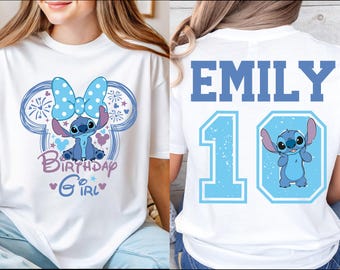 Birthday Girl Shirt, Personalized Birthday Shirt, Disney Stitch Birthday Sweatshirt, Custom Stitch Birthday Shirt, WDW Family Vacation Tee,