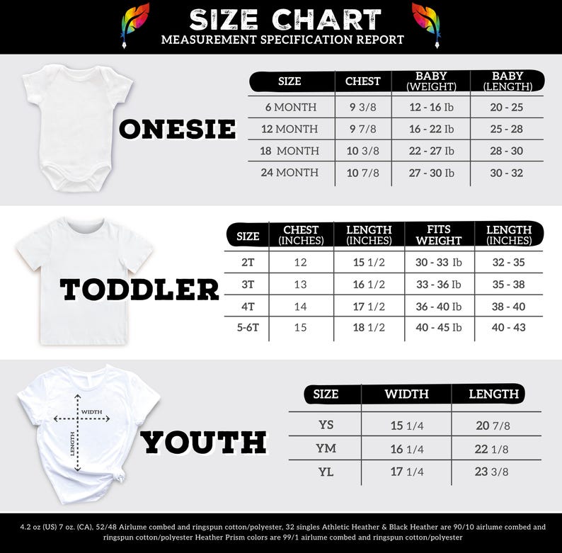 the size chart for a baby boy's bodysuit