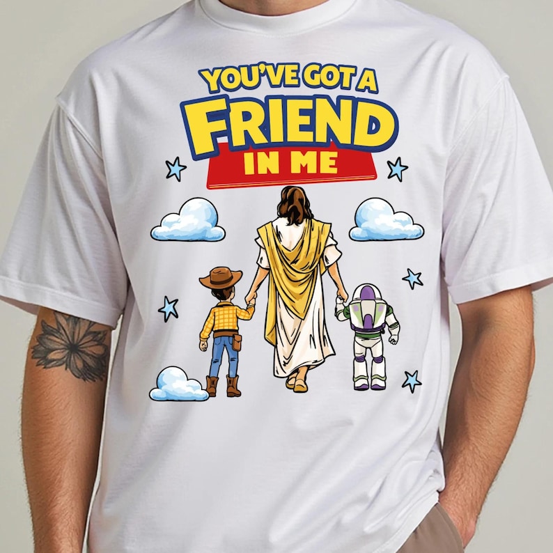 You've Got A Friend In Me T-Shirt, Jesus And Friends Shirt, Disney Christian Toy Story Shirt, Faith Sweatshirt, Jesus Cowboy Spaceman Shirt