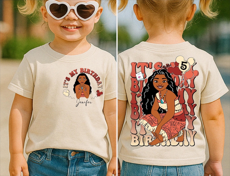 It's My Birthday T-shirt, Disney Princess Birthday Shirt, Disney Custom Princess Moana Birthday Shirt, Disney Family Birthday Party Shirt