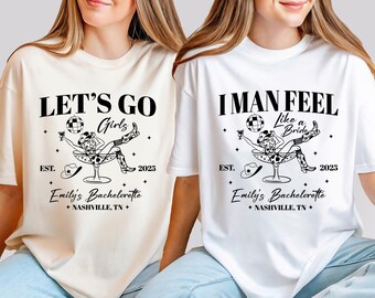 Let's Go vrijgezellenshirt, shirt western bruidsfeest, cowgirl bruids T-shirt, bijpassende shirt western bruid crew, shirt bruid I Man Feel
