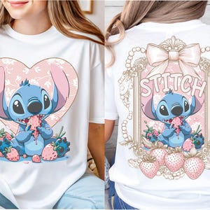 a woman wearing a t - shirt with a stitch stitch stitch stitch stitch stitch stitch