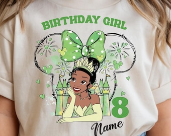 Birthday Girl Shirt, Personalized Birthday Shirt, Disney Princess Tiana Birthday Sweatshirt, Custom Tiana Sweater, Princess And The Frog Tee
