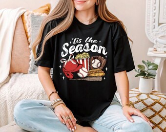 Tis The Season Shirt, Baseball Lover T-shirt, Baseball Game Tee, Sport Lover Tee, Gamer Shirt, Game Day Baseball Shirt, Baseball Season Tee