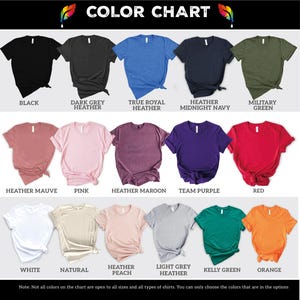 the color chart for a women's t - shirt
